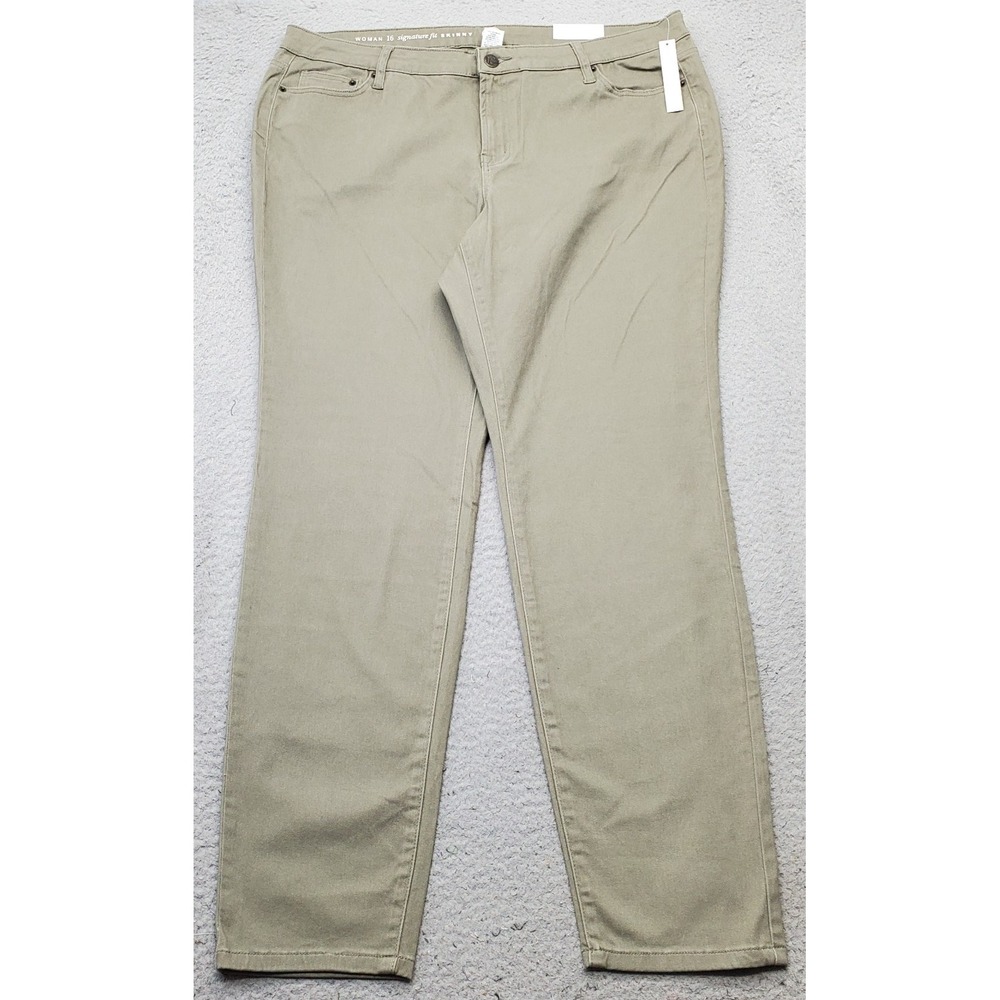 Westport Signature Fit Skinny Jeans Womens 16 Green Denim Relaxed 5 Pocket